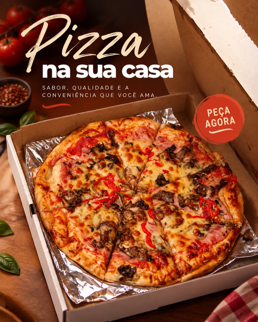 Pizza depois: anúncio Pizza na sua casa feito com /socialads